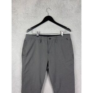 Zella Pants Mens 34 Gray Performance Stretch Zip Pocket Chino Casual Travel Men